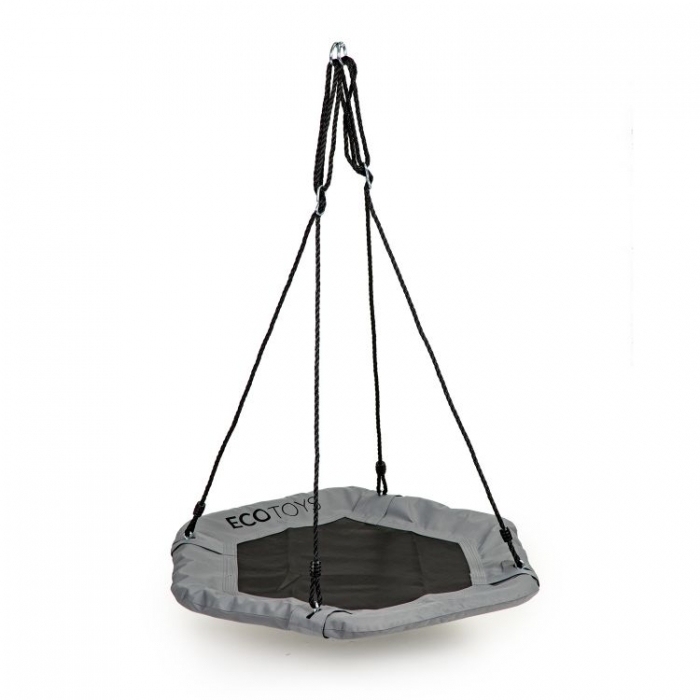 Leagan Ecotoys MIR6023 gri, siguranta maxima pentru copii - imagine 3