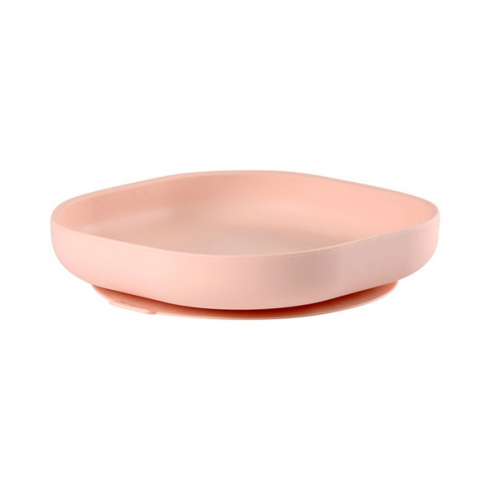 Farfurie Silicon cu Ventuza Beaba Light Pink