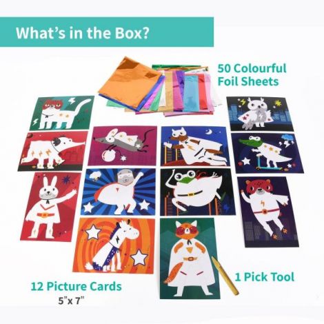 Kit Arta Folii Transfer Supereroi Chalk Chuckles - imagine 2