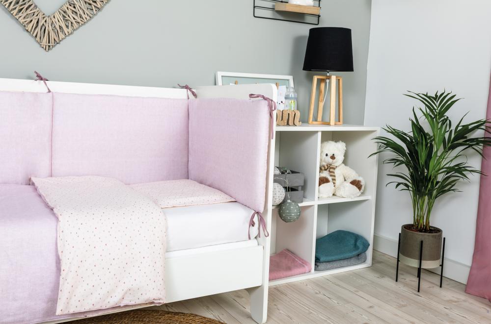 Set Pat Pink Heart Bumbac 3 Piese Bubaba - imagine 2