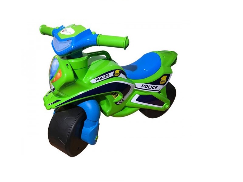 Motocicleta Mykids Police Music 013952 Verde-Albastru - imagine 2