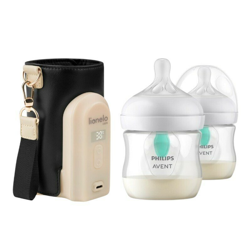 Set incalzitor biberoane Lionelo + 2 biberoane Philips