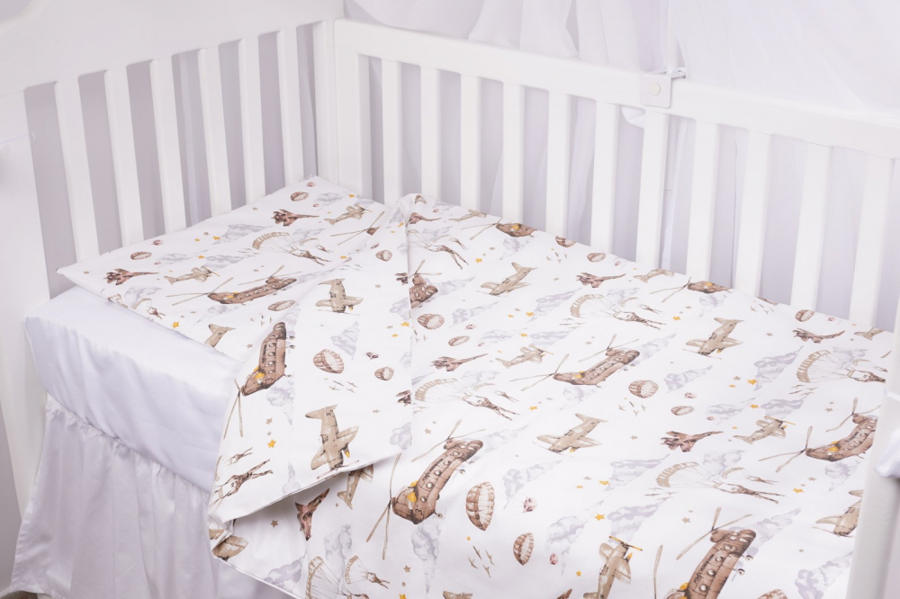 Lenjerie patut 5 piese Confort Family - maro - imagine 2