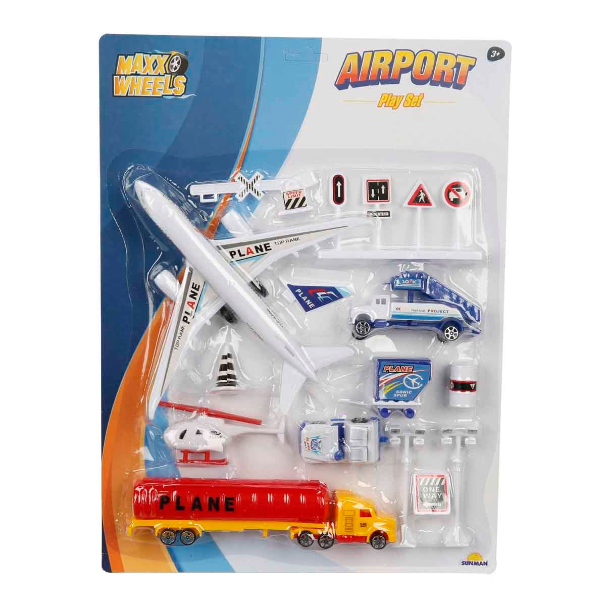 Set Vehicule Aeroport Maxx Wheels 14 Piese