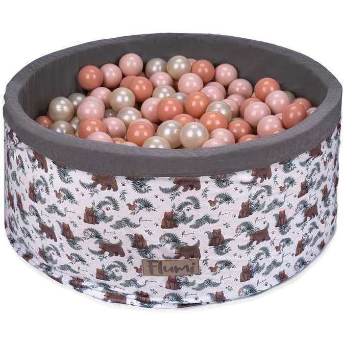 Set 200 Bile Plastic Flumi 7 cm Alb-Roz