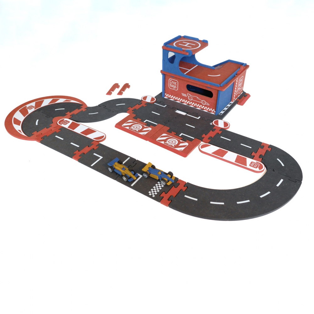 Set Garaj Modular Croc Toys cu Pista si 2 Masini