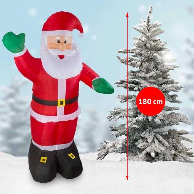 Figurină Moș Crăciun gonflabil 180cm LED Procart - imagine 8