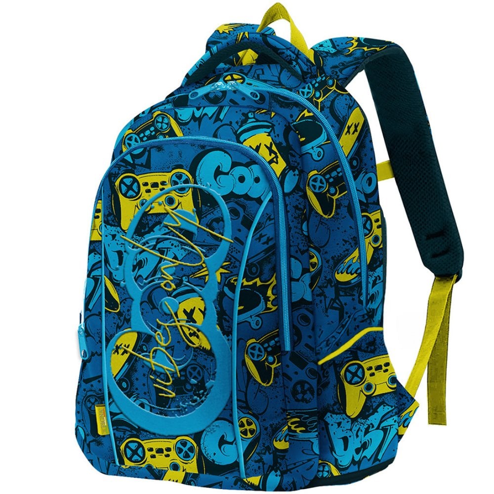 Rucsac Pigna Games Blue 100% Reciclat, 49 cm