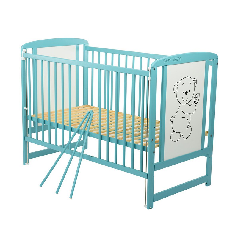 Patut Timmi BabyNeeds, Lemn, Laterala Culisanta, Mint - imagine 3