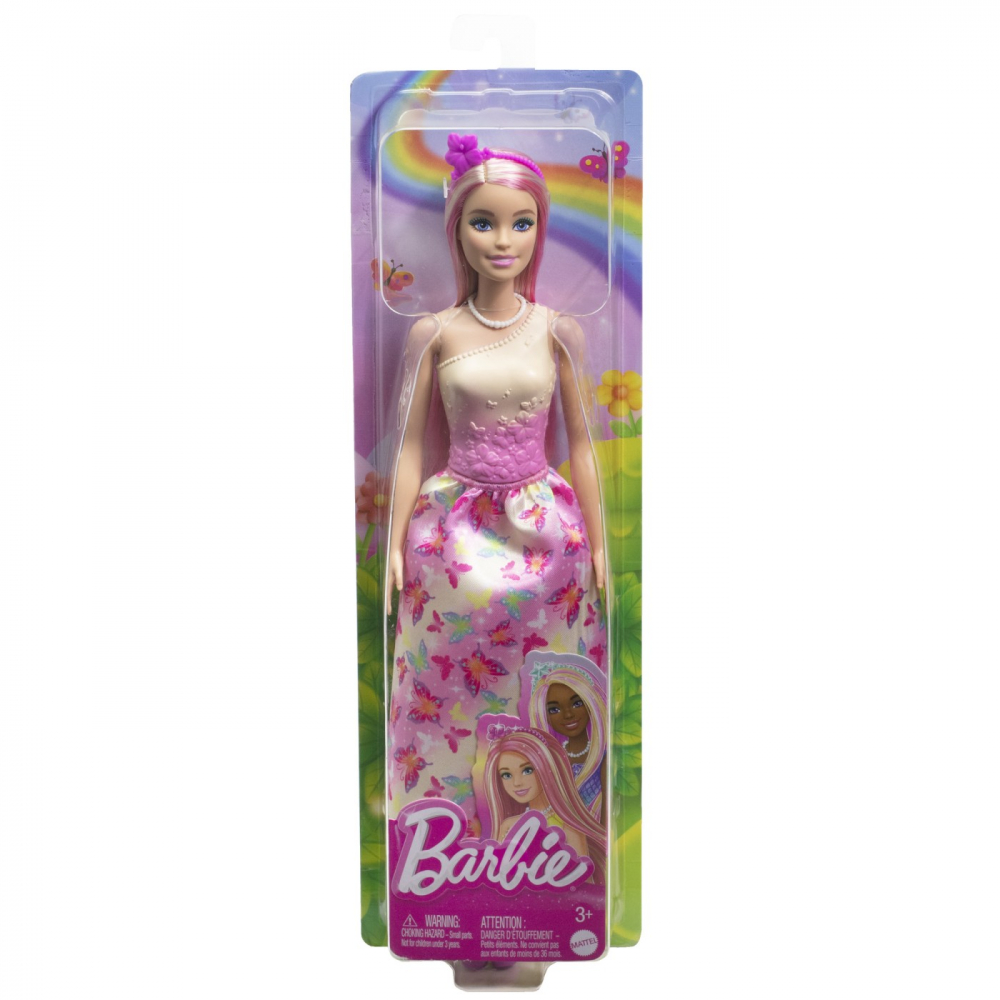 Papusa Barbie Mattel, Par Blond si Rochie Roz