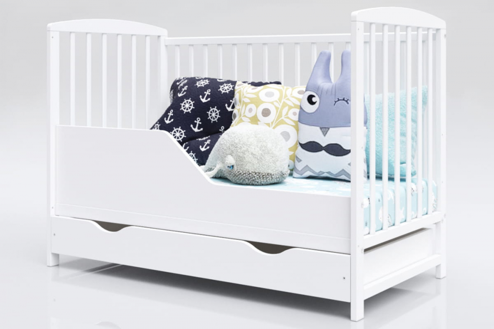 Bariera protectie patut 120x60 cm Alb Nichiduta