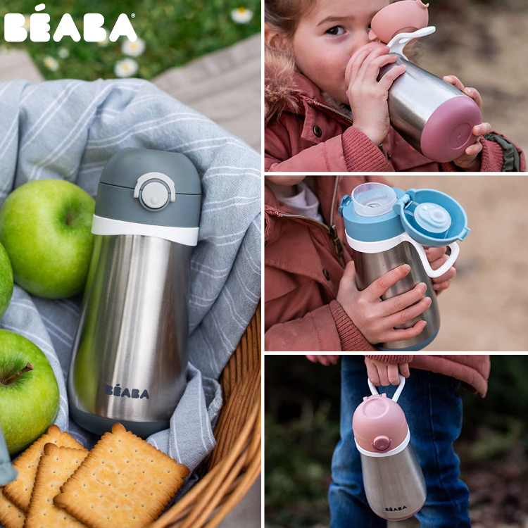 Termos Beaba 350 ml Mineral Grey, Inox - imagine 4