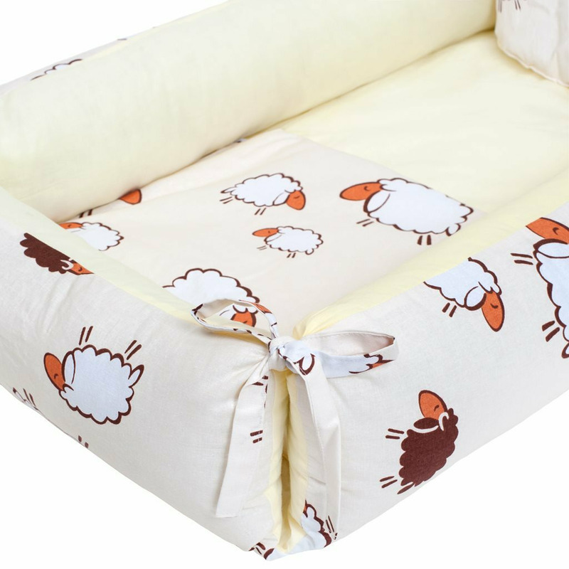 Set Baby Nest New Baby Sheep Beige, 3 piese