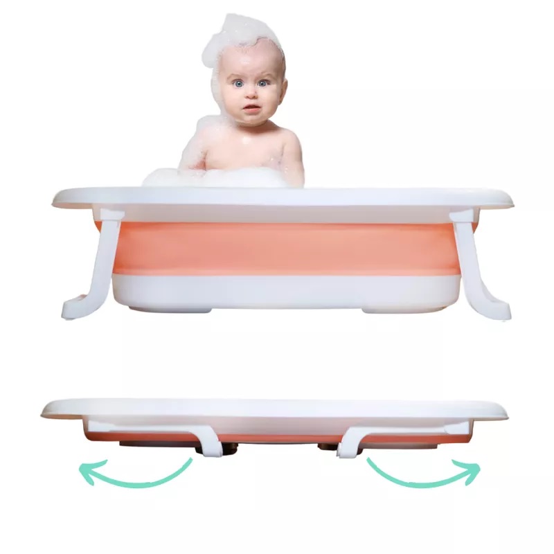 Cadita Pliabila NiceKids cu Hamac Pink - imagine 4
