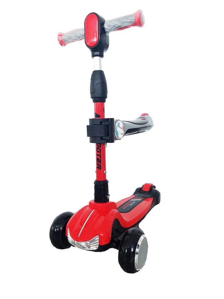 Trotineta Nichiduta Red Monster Truck cu Proiector