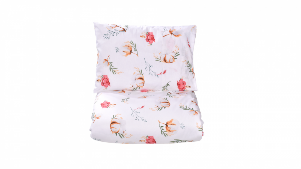 Lenjerie Patut Confort Family Flori Bumbac 5 Piese - imagine 2