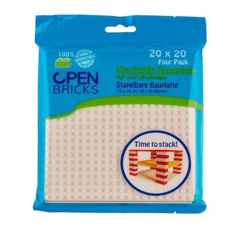 Open Brick Placi 20x20 Albe (4 buc) - Construcție Dublă