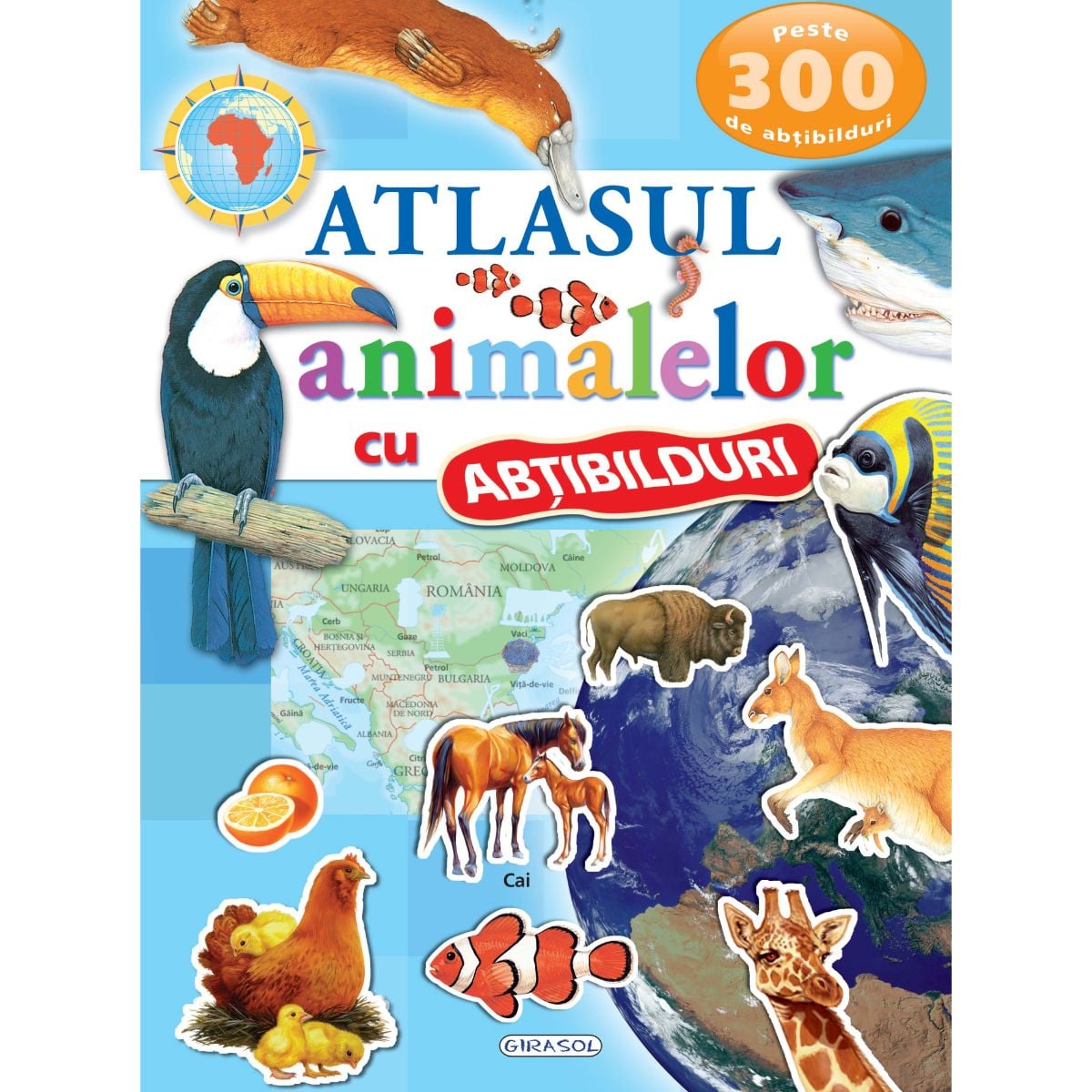 Atlasul animalelor cu abtibilduri Girasol