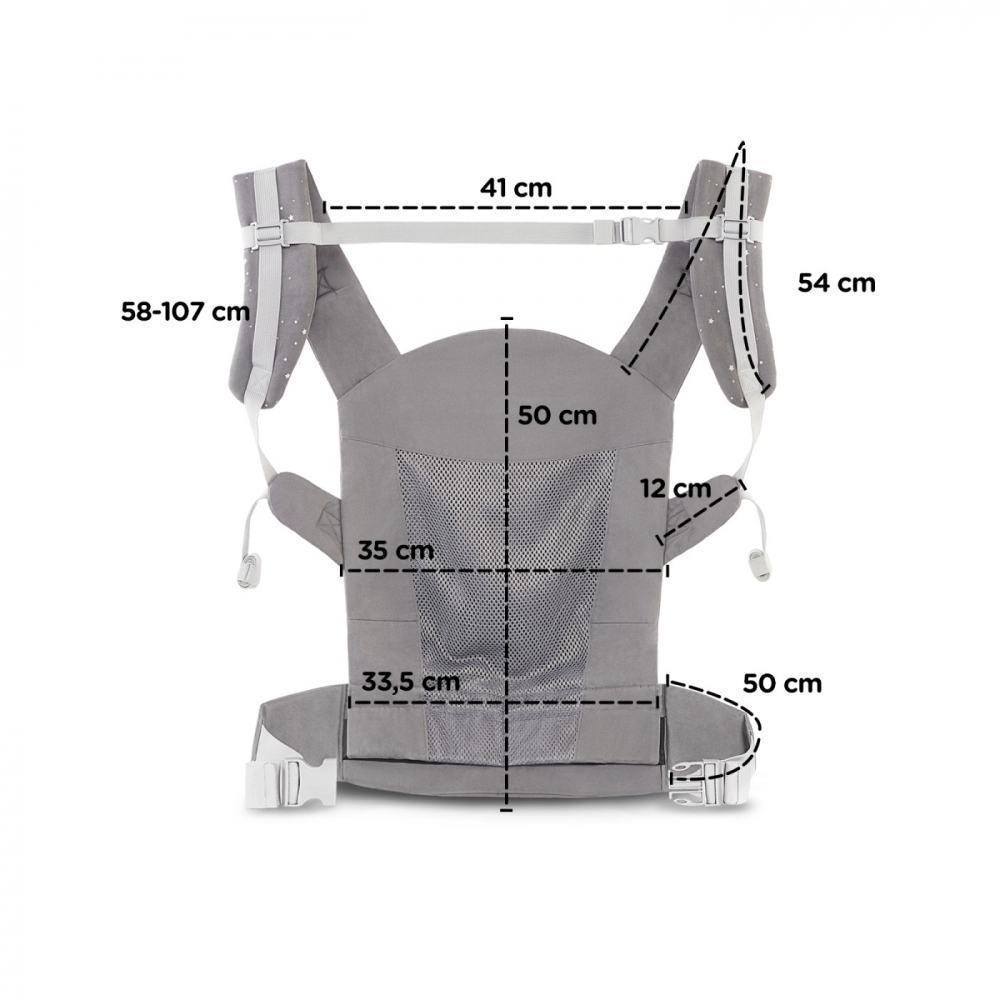 Marsupiu Ergonomic Kinderkraft Huggy Grey - imagine 3