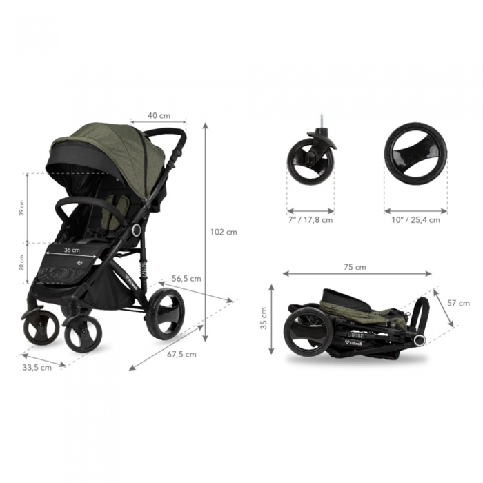 Carucior Sport Kidwell Carell Khaki, 3 in 1 - imagine 9