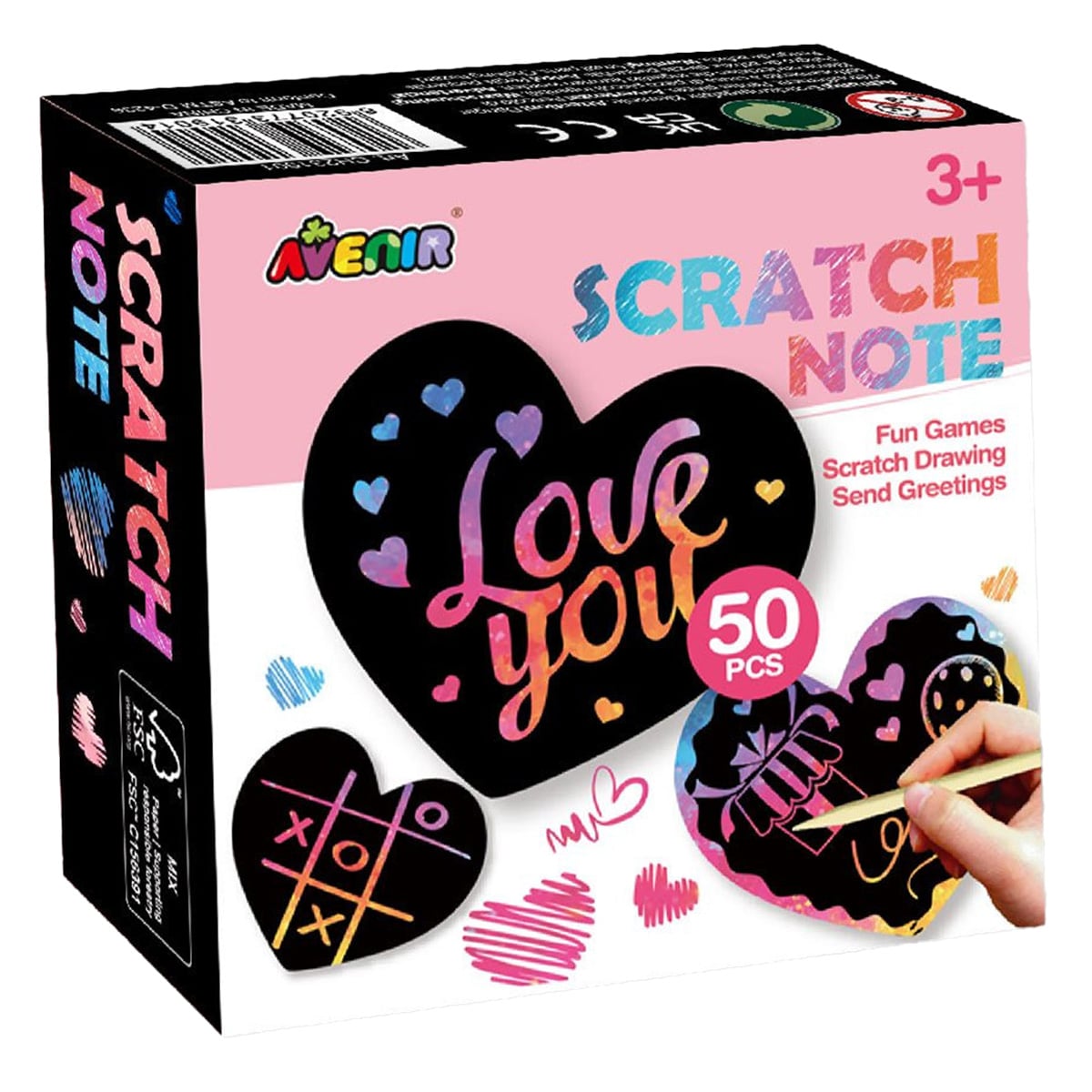 Avenir Scratch Notes | Set 50 Cartonase Inima Razuit