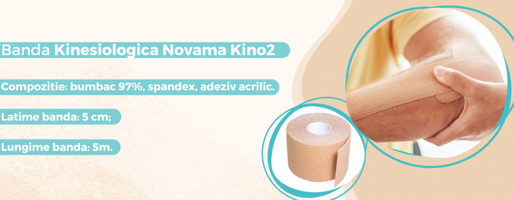 Banda Kinesiologica Novama Kino2 - Suport Optim - imagine 5
