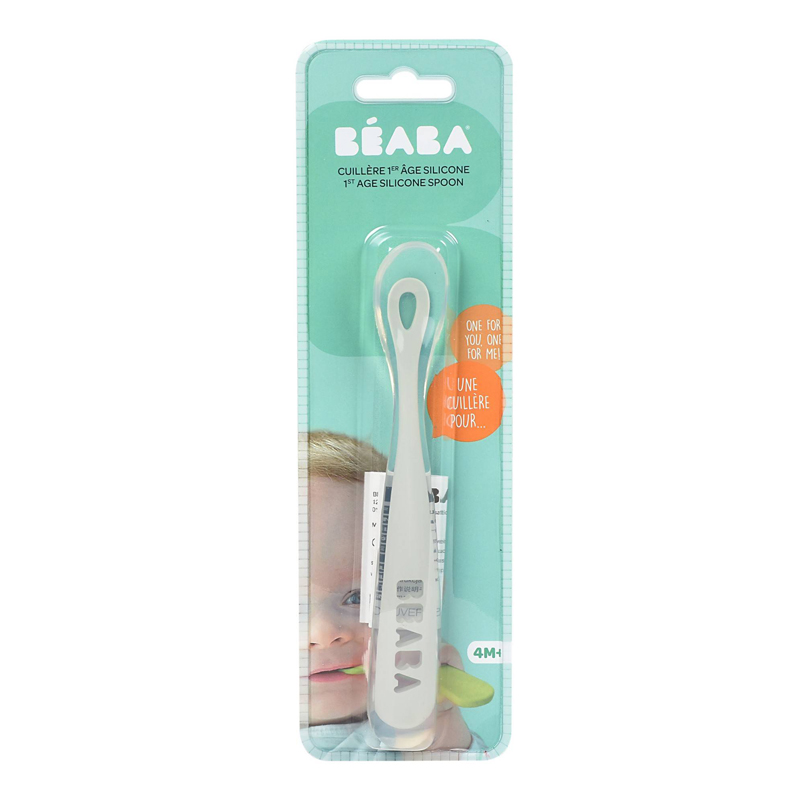 Linguriță Silicon Gri Beaba, Soft și BPA Free