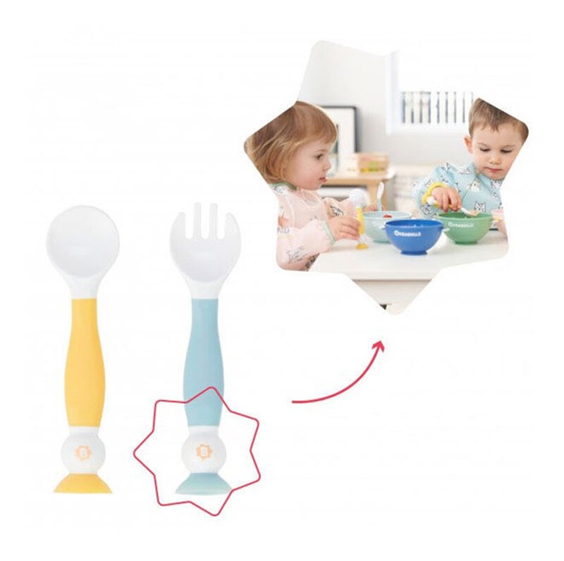 Set Linguriță și Furculiță Flexibile Badabulle - imagine 4