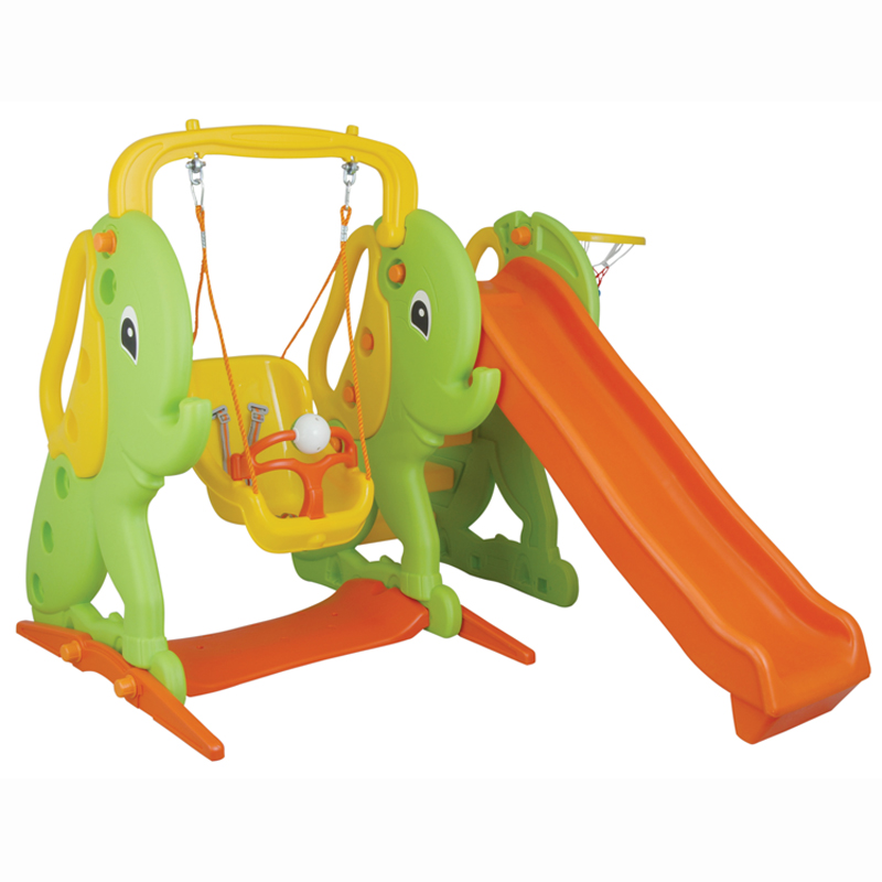Centru joacă 3 in 1 Elefant Pilsan: Leagăn, Tobogan, Coș