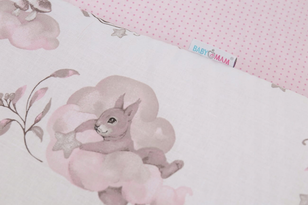 Aparatoare Patut BabyMam Sleepy Bears Pink, 180x30 cm - imagine 8