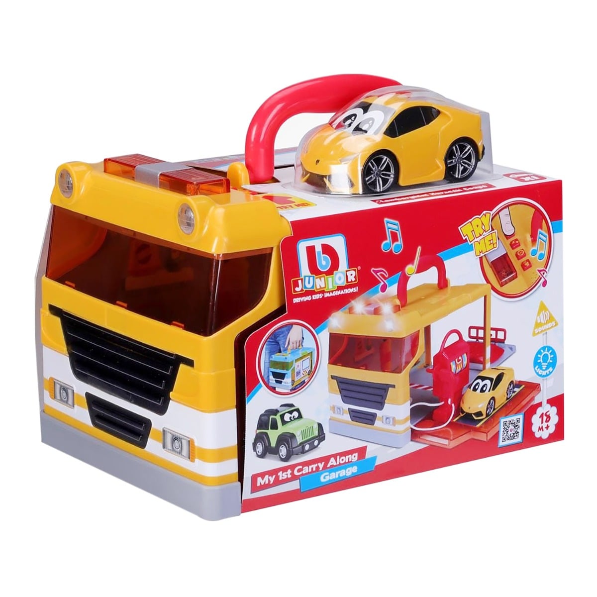 Garaj Portativ Camion Bburago Junior cu Sunet și Lumină