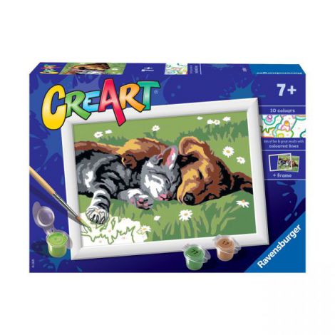Pictura pe numere Catelus si Pisicuta Ravensburger
