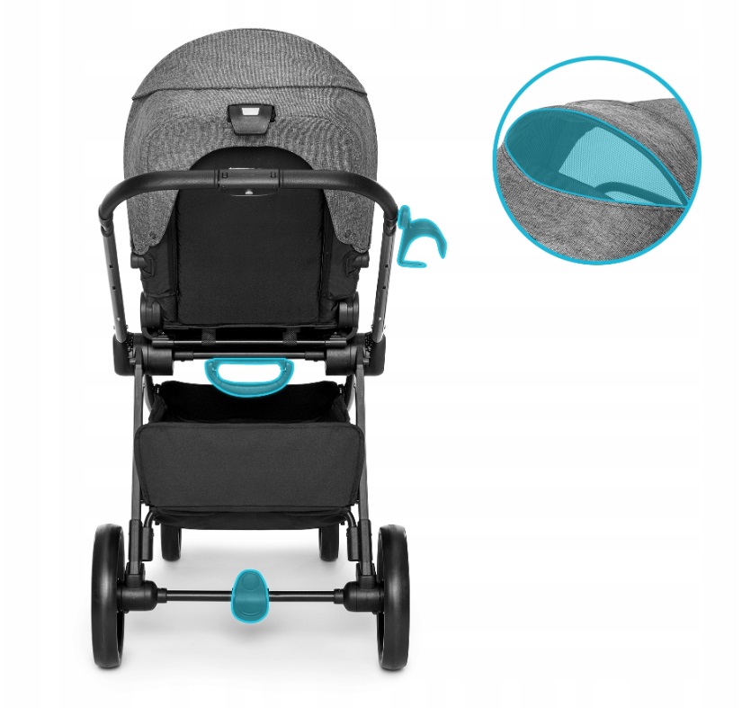 Kidnort Isbjorn Grey - Carucior Reversibil Compact - imagine 8