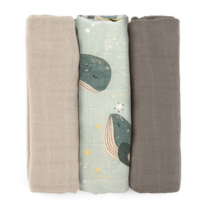 Set 3 scutece muselina bambus Petite&Mars