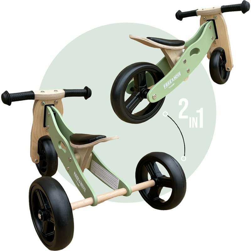 Tricicleta Free2Move 2in1 Lemn Mint 1-3 Ani