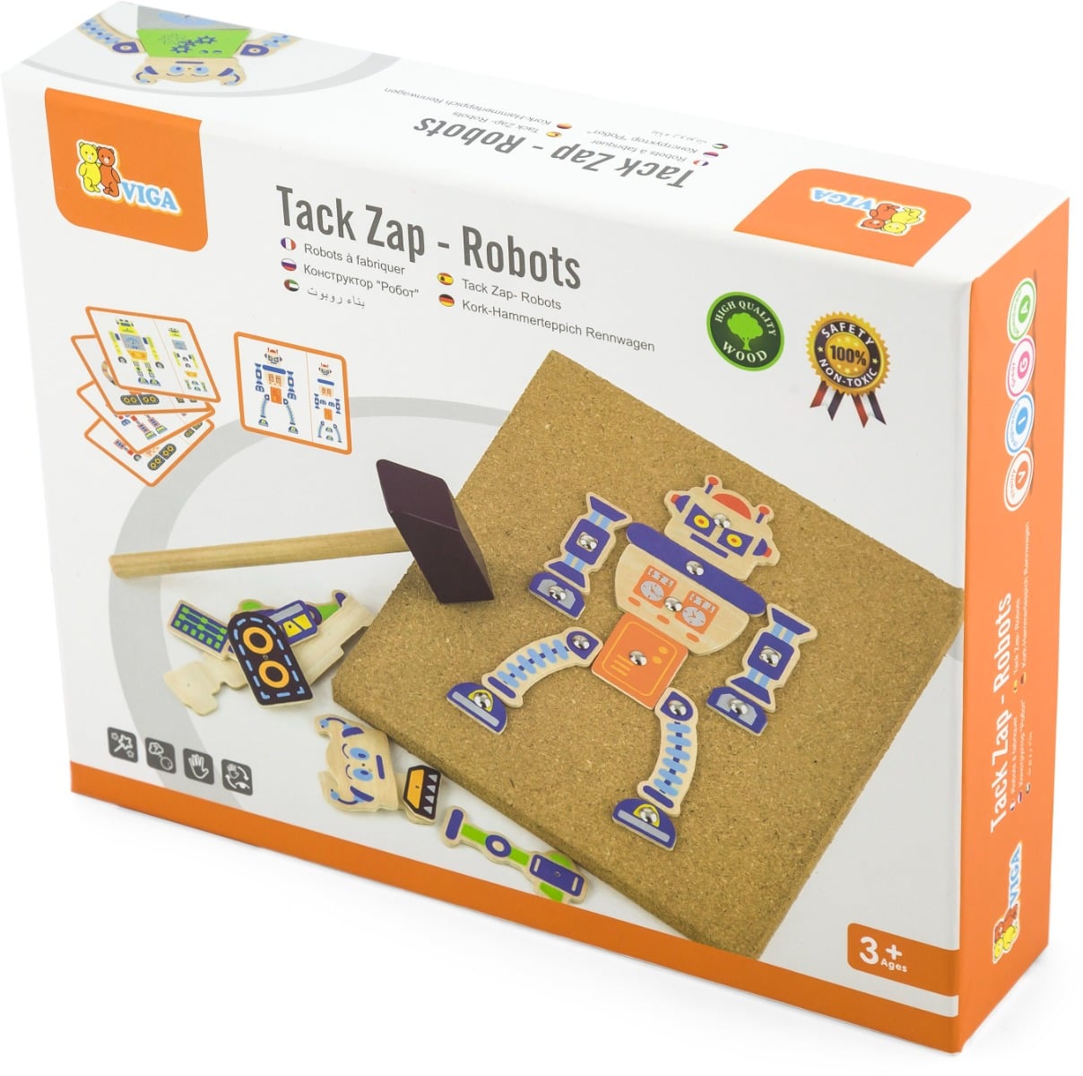Set de Mesterit Roboti Viga, 45 Piese, Jucarii Lemn