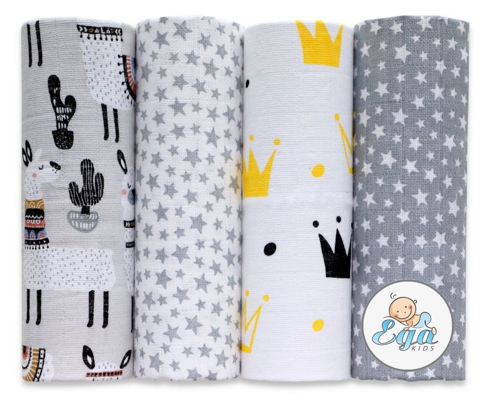 Set 4 Scutece Bumbac Egakids 70x80 cm