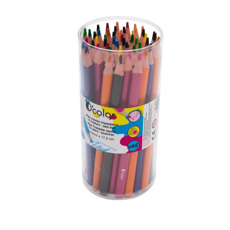 Set 48 Creioane Triunghiulare Ocolor Ergonomice
