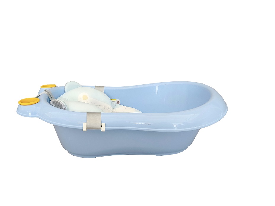 Cadită Little Mom cu hamac și termometru Sky Blue - imagine 8
