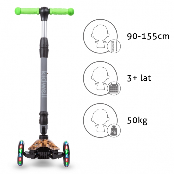 Trotineta Kidwell Vento Game Pliabila, LED, 3 Ani+ - imagine 8