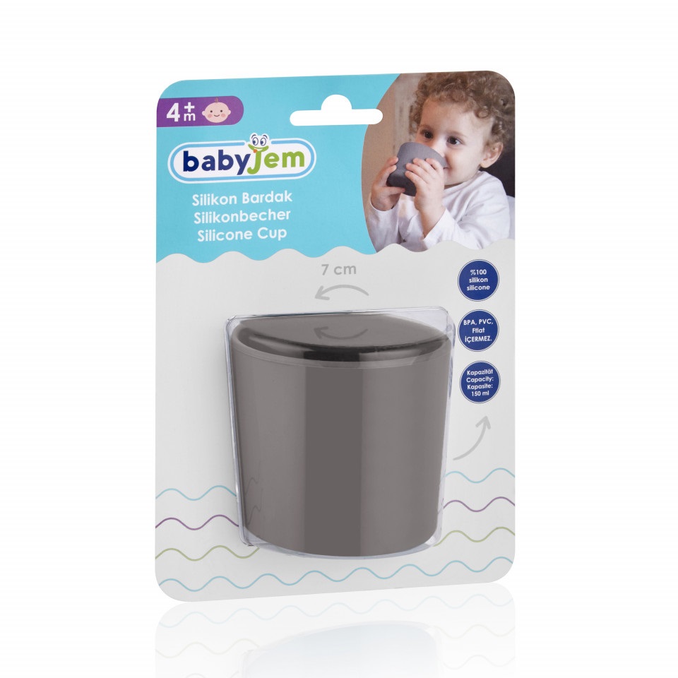 Pahar BabyJem Silicon Diversificare Gri - imagine 4