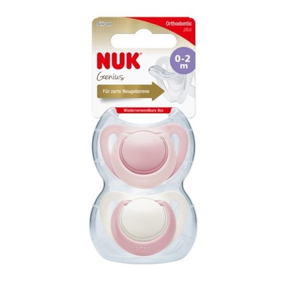 Set 2 Suzete NUK Genius M0 Rose, Silicon, 0-2 Luni