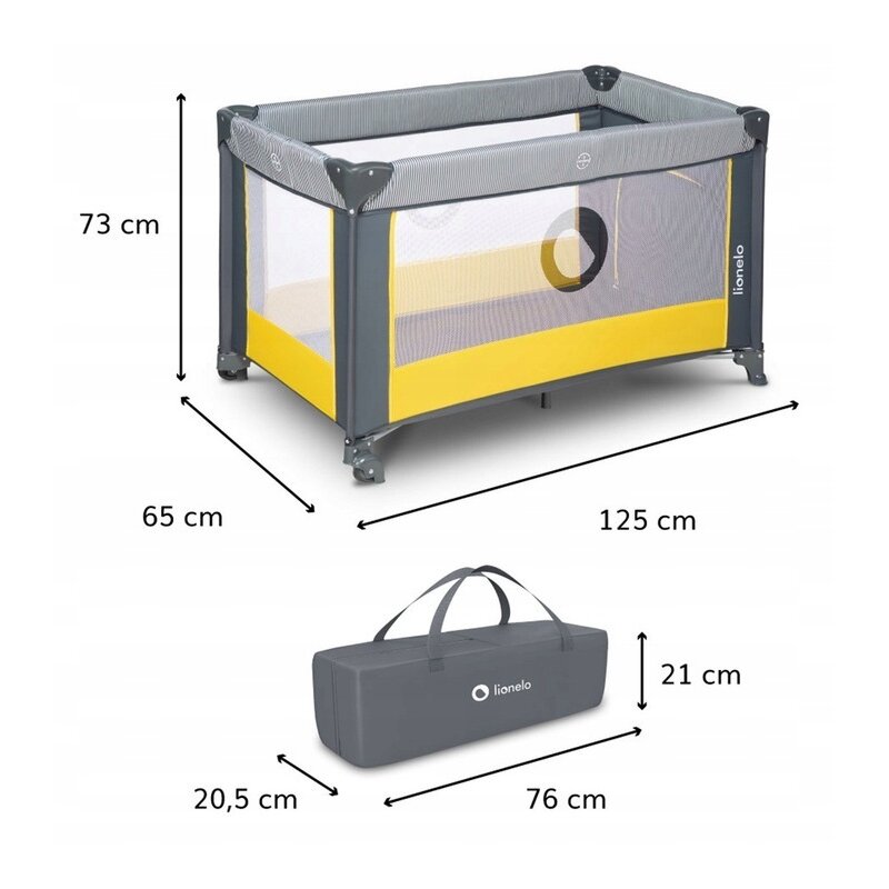 Patut Pliant Lionelo Stefi, 120x60 cm, Galben - imagine 8