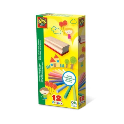 Ses Creative Creta Colorata cu Burete | Fara Praf