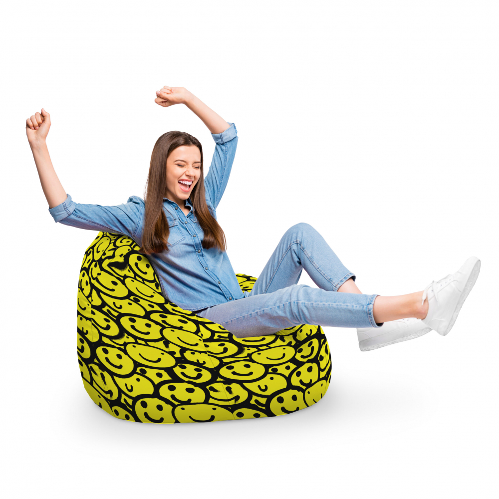 Fotoliu Puf Bean Bag Para XL Smiley Galben - Updeco