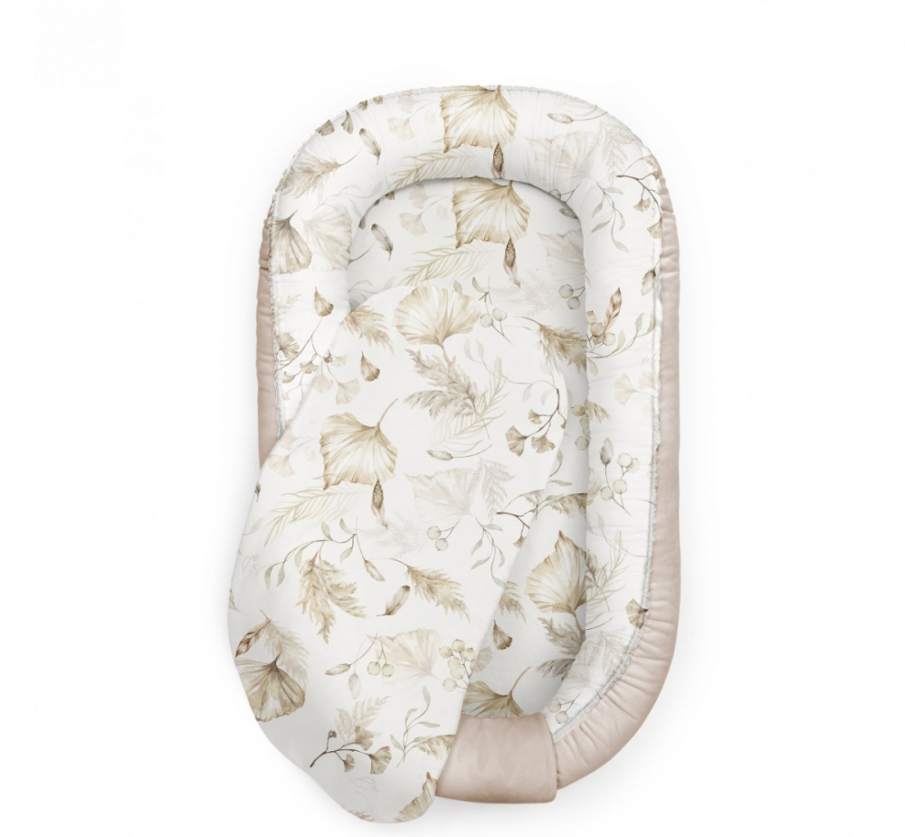 Babynest Premium BabySteps, Bumbac și Catifea, Boho Beige - imagine 7