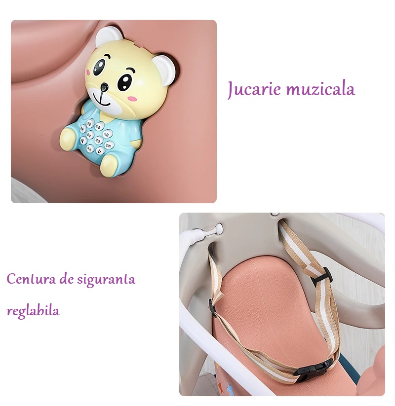 Balansoar 3 in 1 Nichiduta Unicorn Pink - imagine 8