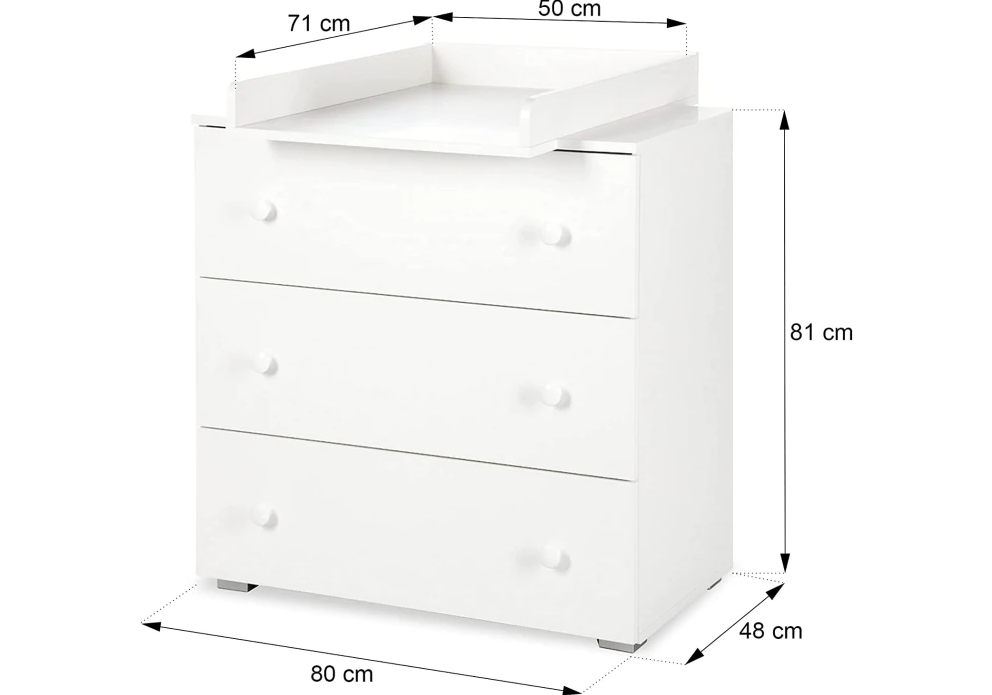 Comoda infasat Klups Paula alb - practică și modernă