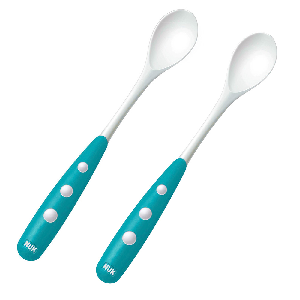 Set 2 Lingurițe Nuk Bleu, Ergonomice, 6m+
