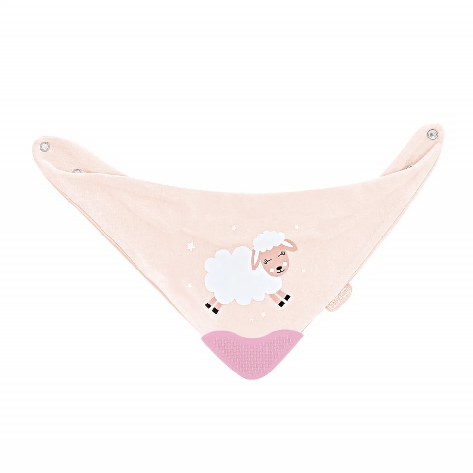 Baveta BabyJem Cowboy Pink cu accesoriu dentiție